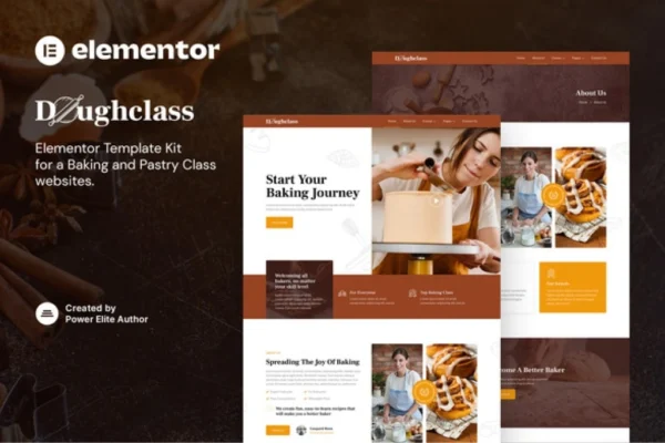 Doughclass – Baking Pastry Class - Elementor Template Kit